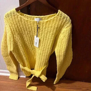 NWT Sea New York Nellie Tie Waist Sweater Yellow S